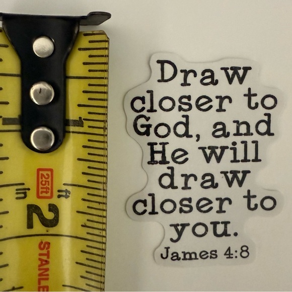 ⚪️James 4:8 “Draw Closer to God…” Bible Verse Biblical Vinyl Sticker Decal - Picture 2 of 2